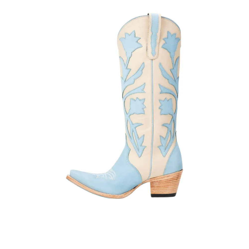 Jolene Tooled Inlay Floral Snip Toe Cowboy Boot - Image 3