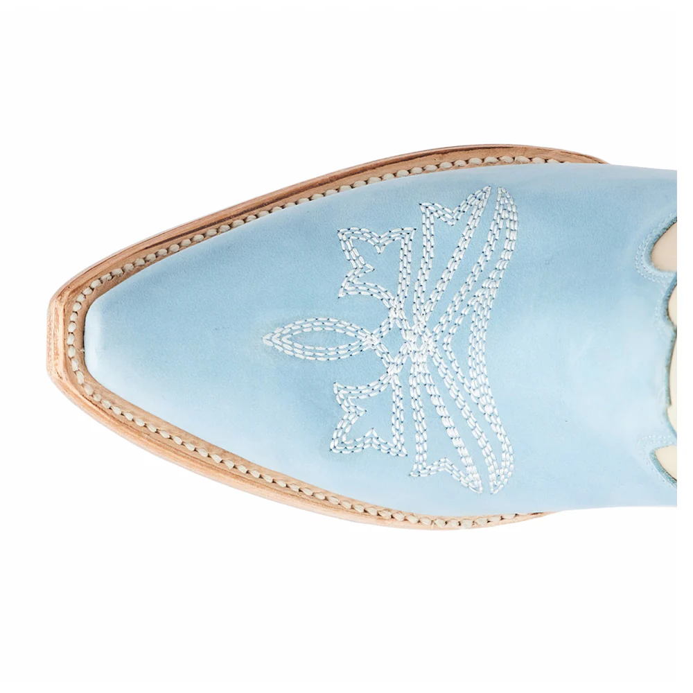Jolene Tooled Inlay Floral Snip Toe Cowboy Boot - Image 4