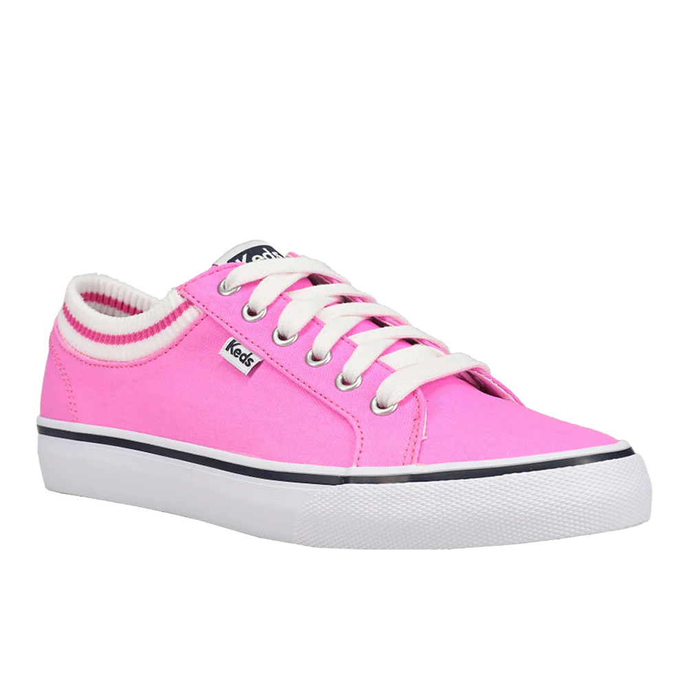 Jump Kick Rib Knit Collar Lace Up Sneakers - Image 2