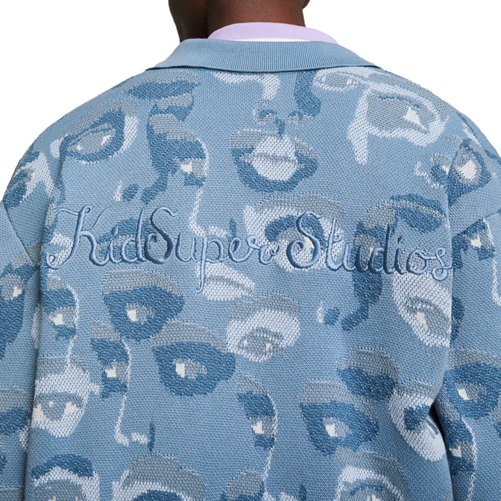 PUMA X KIDSUPER Graphic Collared Long Sleeve Cardigan Sweater - Image 5