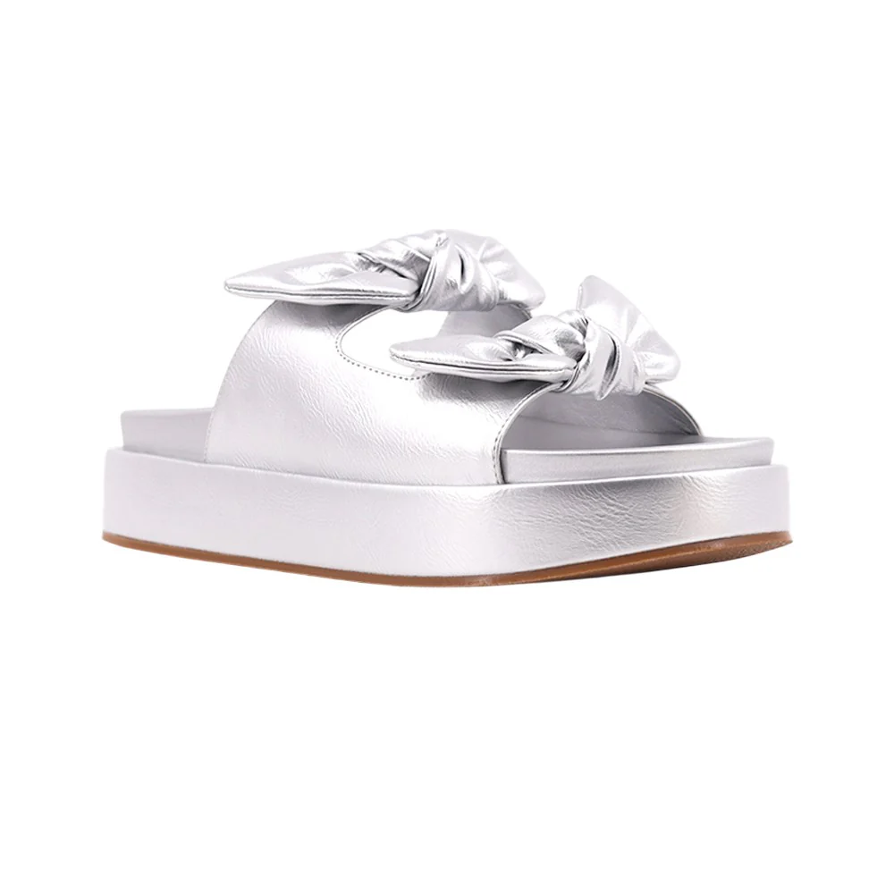 Kiki Metallic Flat Platform Sandals - Image 2