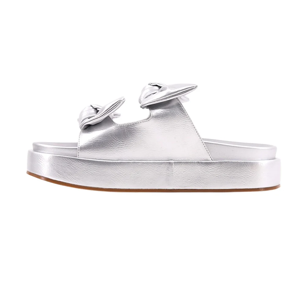 Kiki Metallic Flat Platform Sandals - Image 3