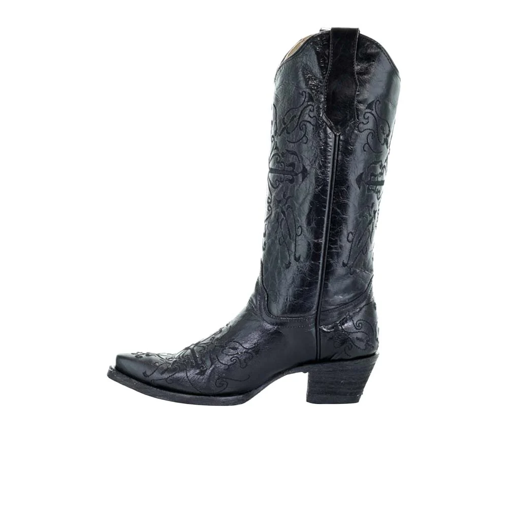 Embroidered Snip Toe Cowboy Boots - Image 4