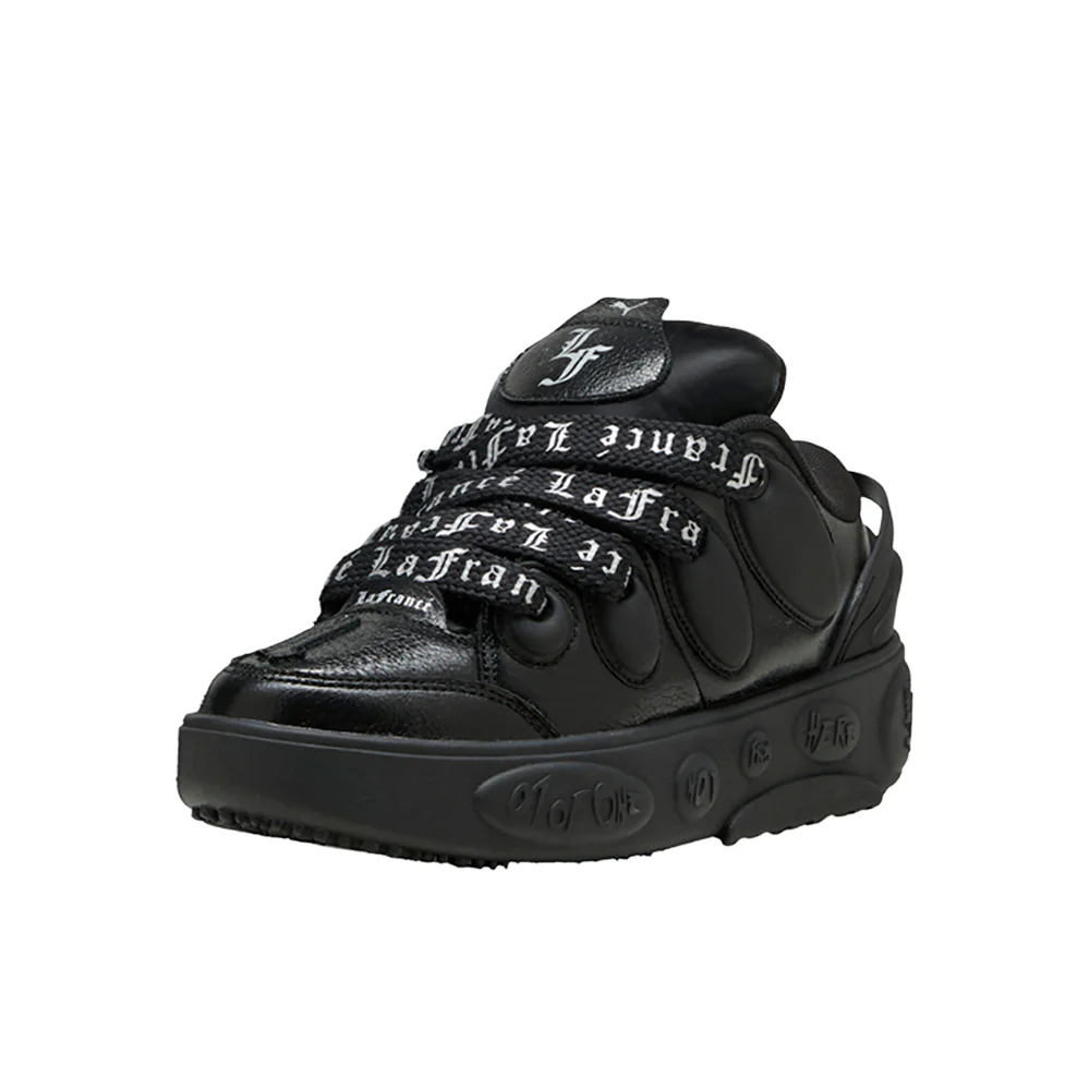 La Francé Black Chrome Lace Up Sneakers (Big Kid) - Image 2
