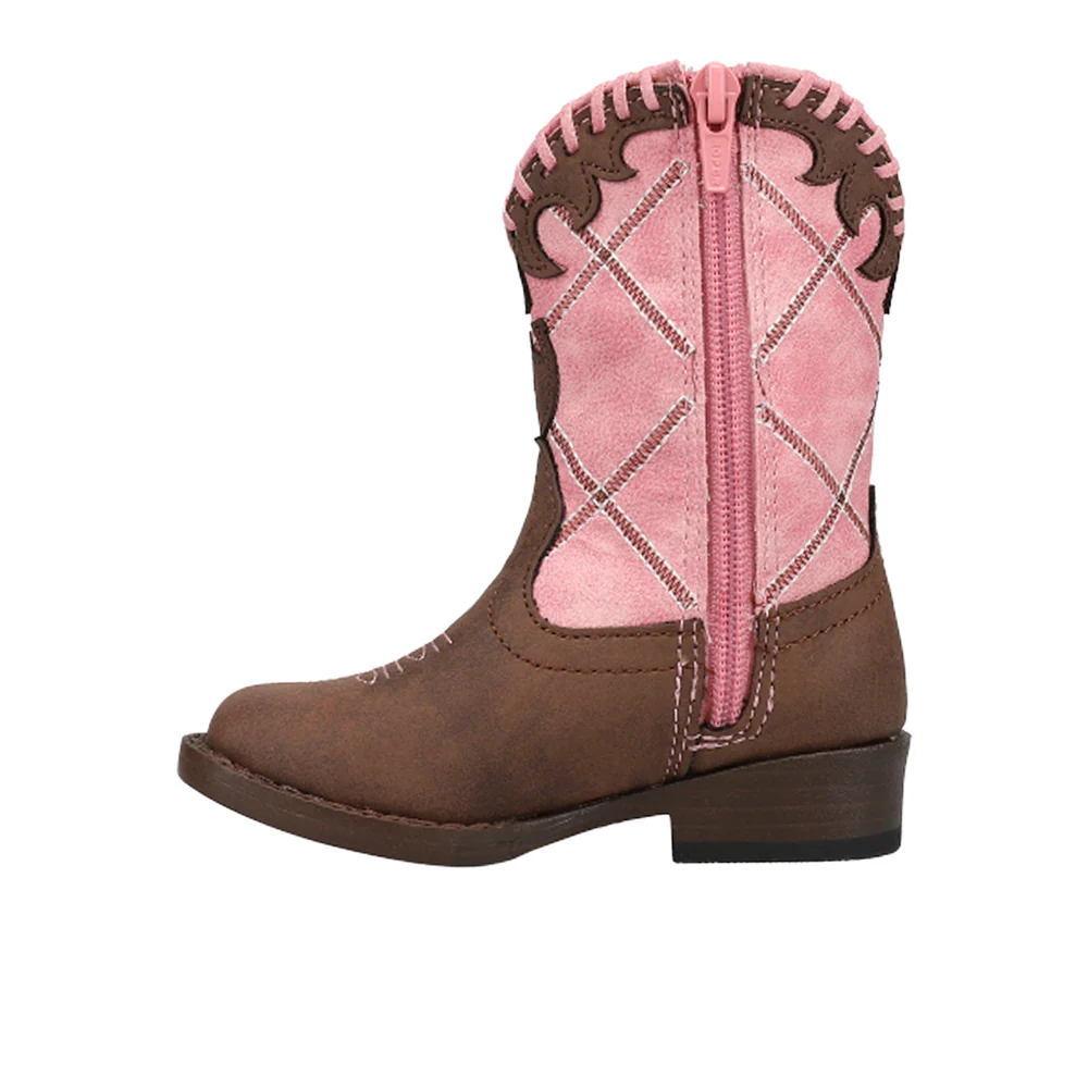 Lacy Checkered Square Toe Cowboy Boots (Toddler) - Image 3