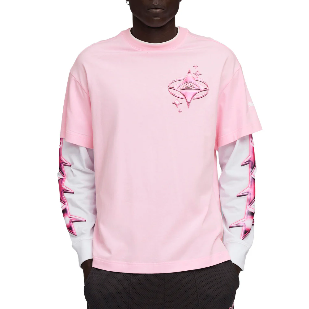 PUMA X LAFRANCE Pink Heem Crew Neck Long Sleeve T-Shirt - Image 3