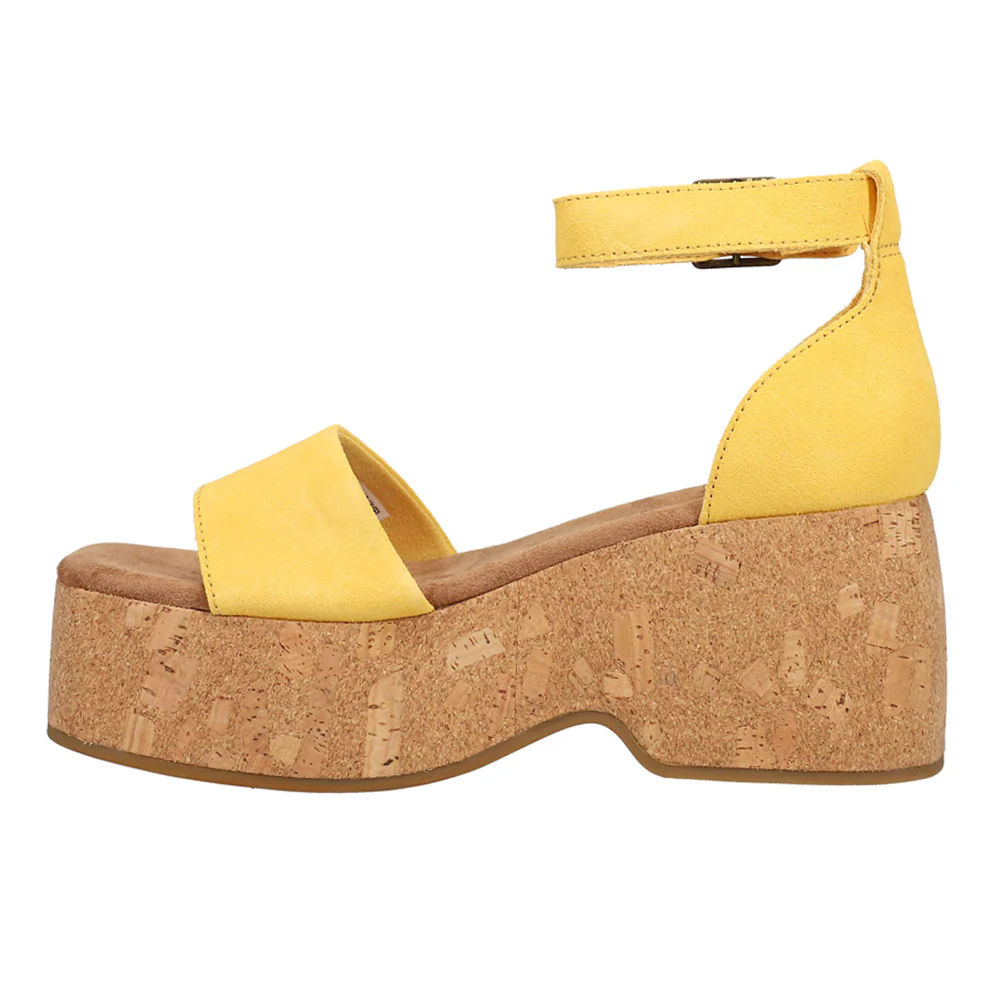 Laila Suede Platform Cork Sandals - Image 3