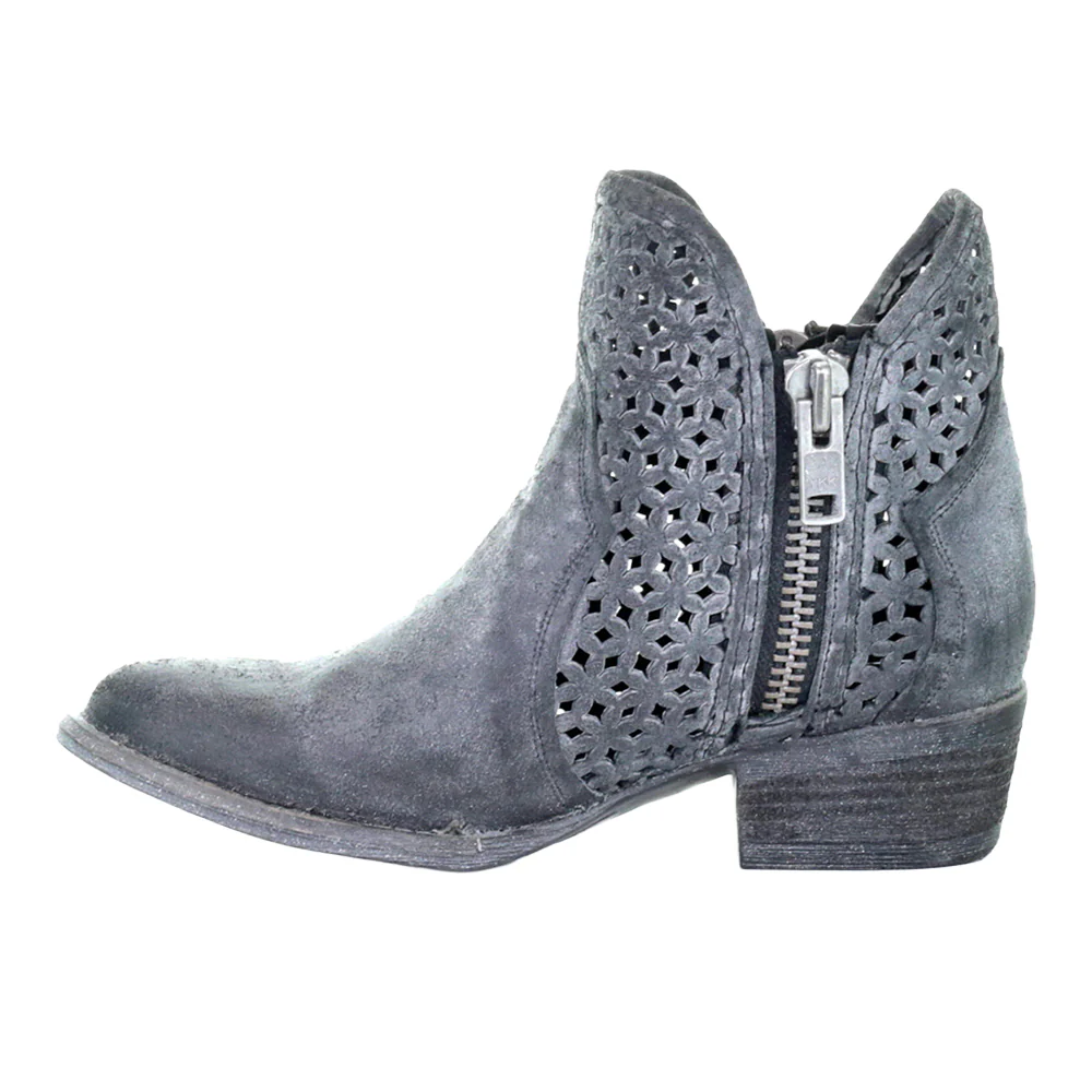 Cut Out Shortie Ankle Round Toe Zippered Cowboy Booties - Image 3