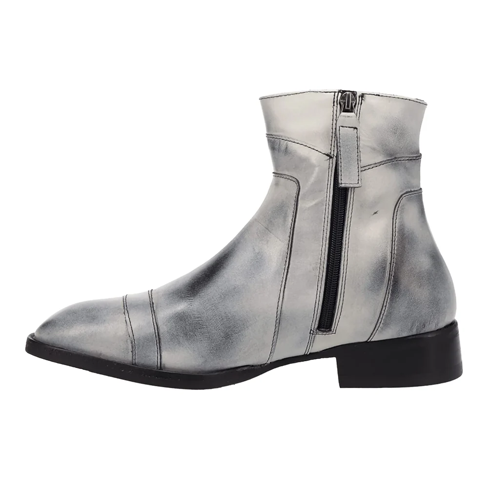 Lennox Leather Round Toe Zippered Booties - Image 3