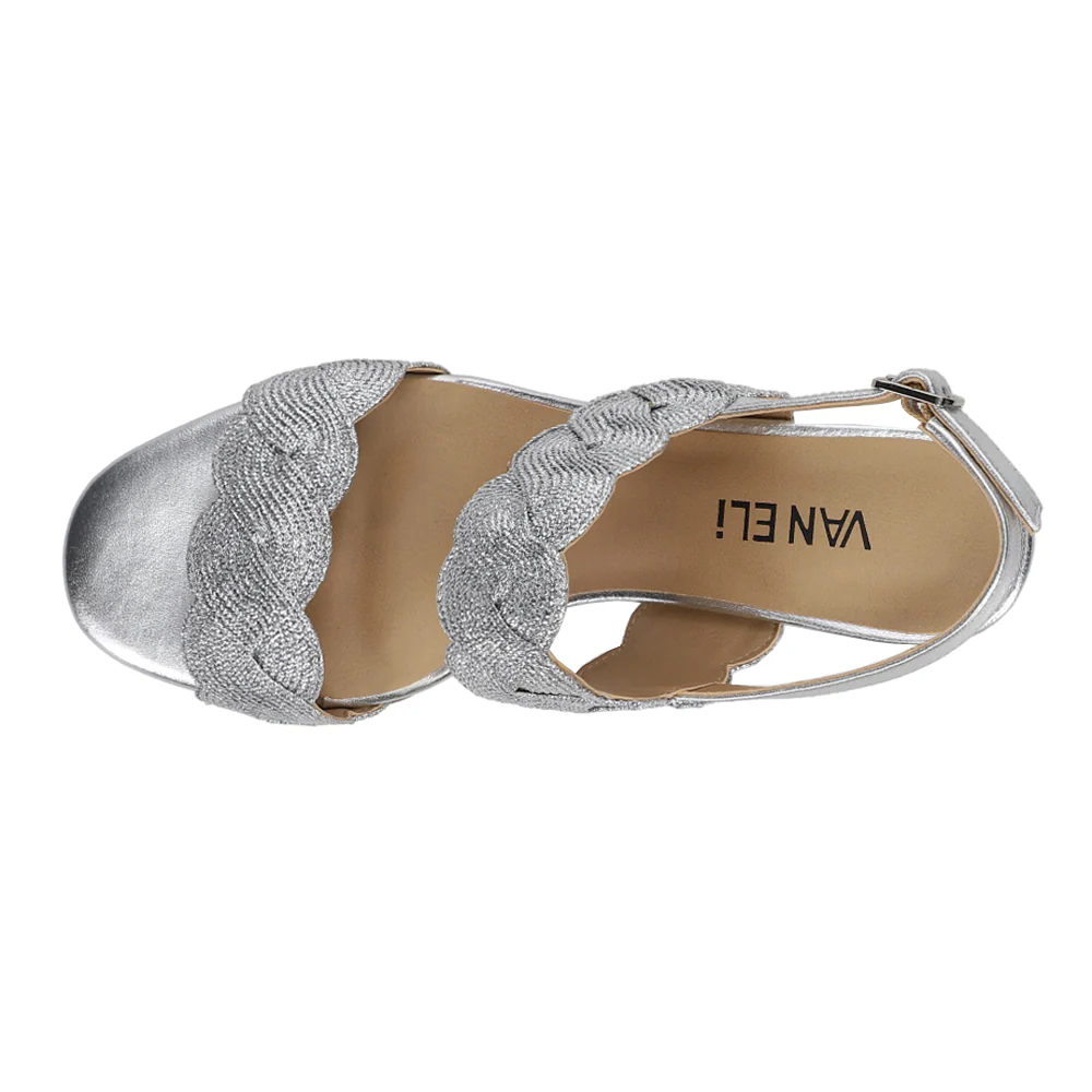 Lettie Woven Metallic Block Heel Sandals - Image 4