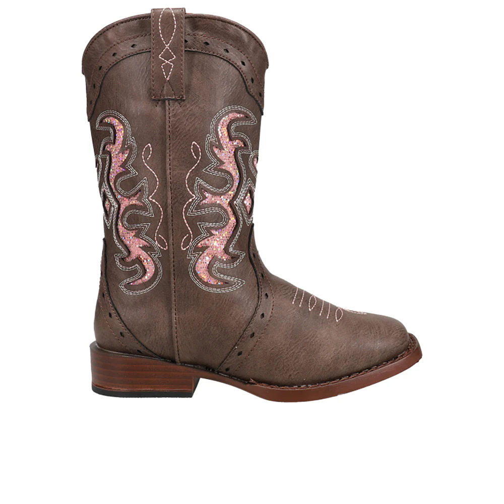 Lexi Rhinestone Square Toe Cowboy Boots (Little Kid-Big Kid)