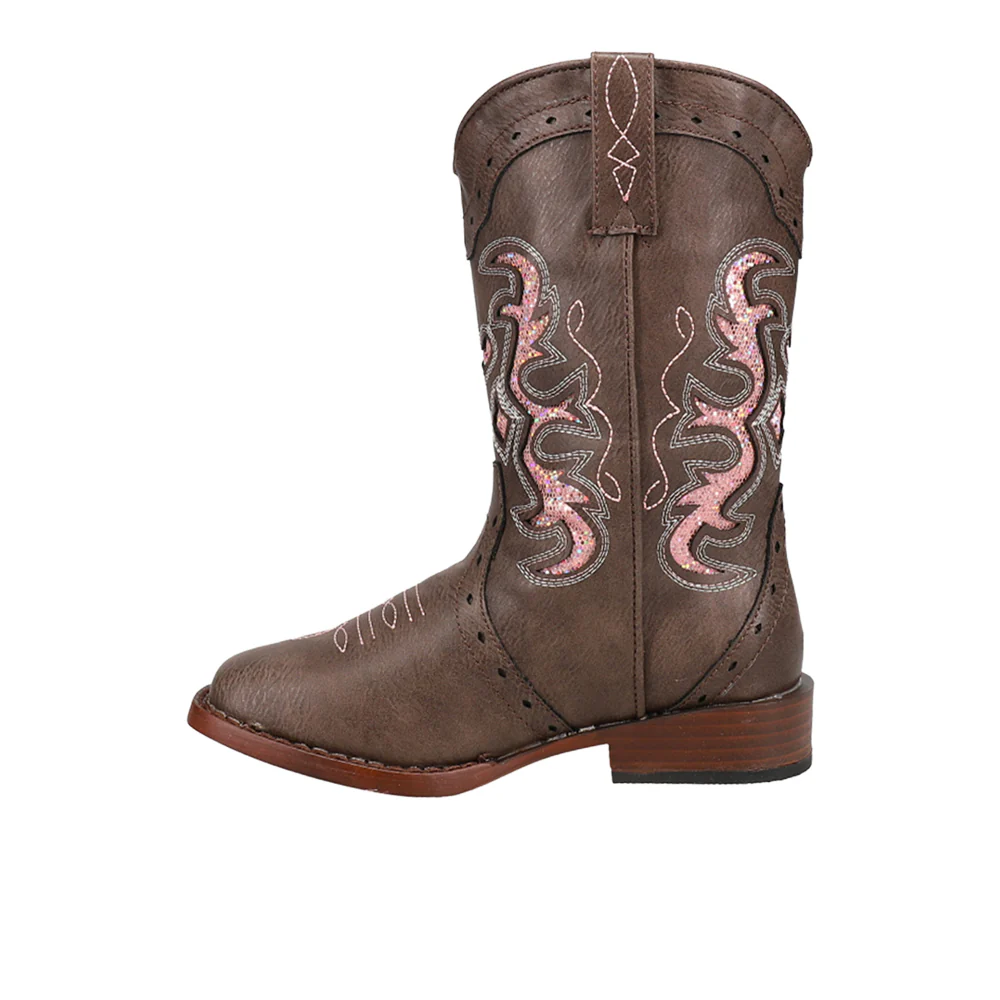 Lexi Rhinestone Square Toe Cowboy Boots (Little Kid-Big Kid) - Image 3