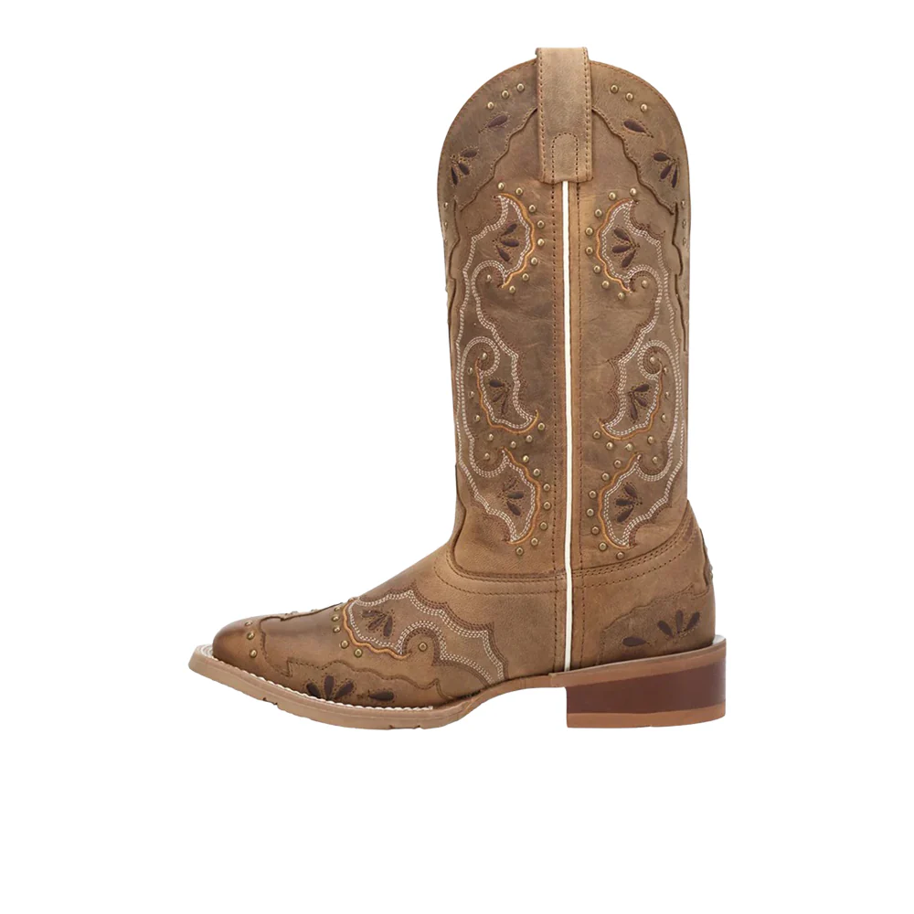 Lottie Studded Overlay Square Toe Cowboy Boots - Image 3