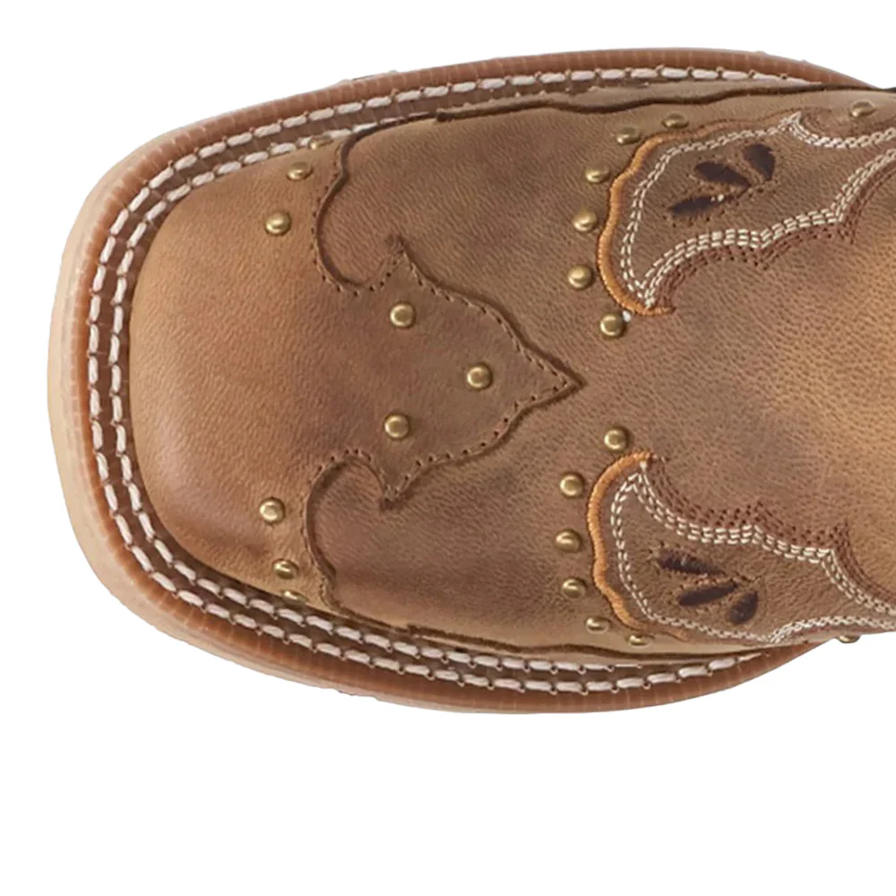 Lottie Studded Overlay Square Toe Cowboy Boots - Image 4