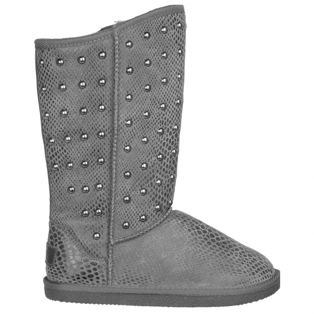Kimi Snake Studded Round Toe Pull On Boots