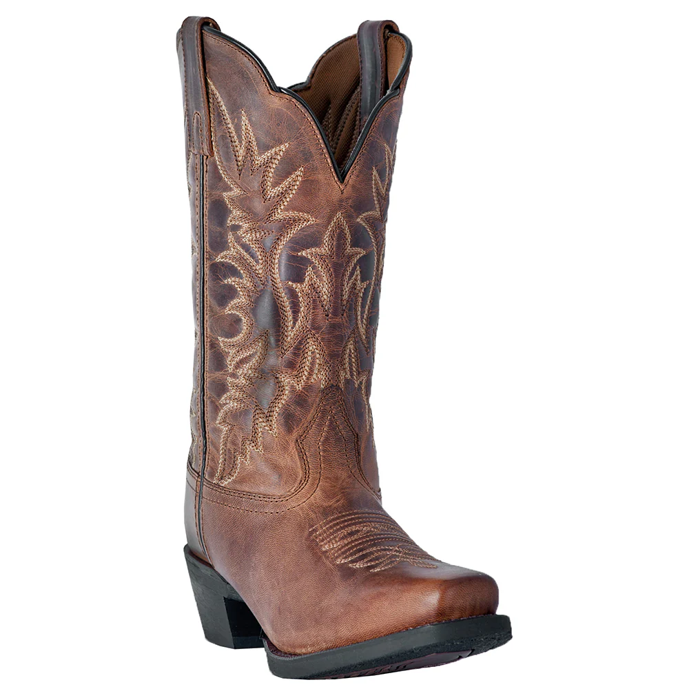 Malinda Distressed Embroidered Square Toe Cowboy Boots - Image 2