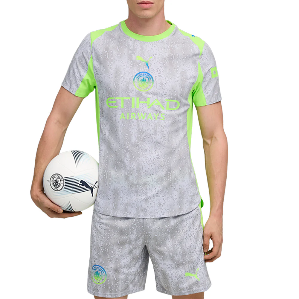 Manchester City F.C. Third Jersey Authentic Crew Neck Short Sleeve Soccer Jersey - Image 3