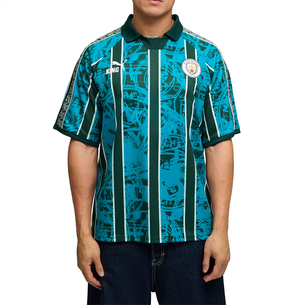 Manchester City King Retro Crew Neck Short Sleeve Soccer Jersey - Image 3