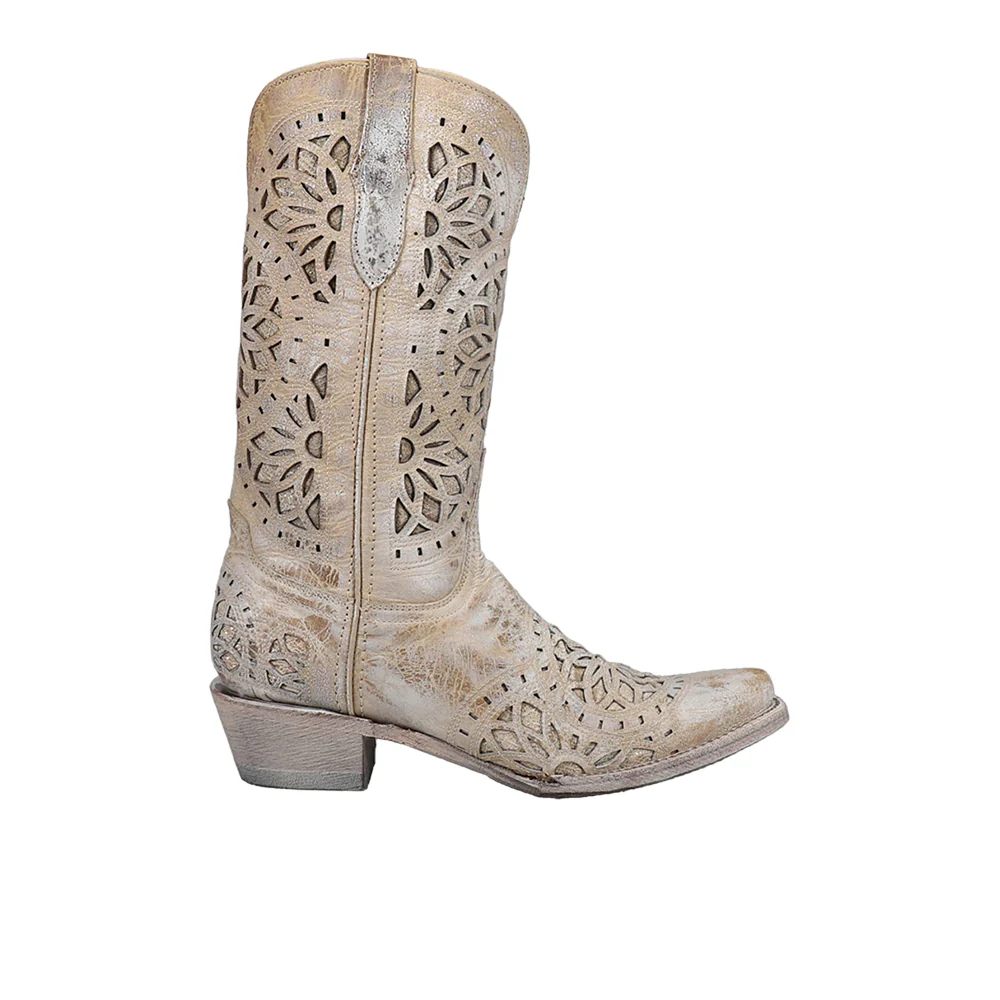 Mandala Metallic Inlay Snip Toe Cowboy Boots