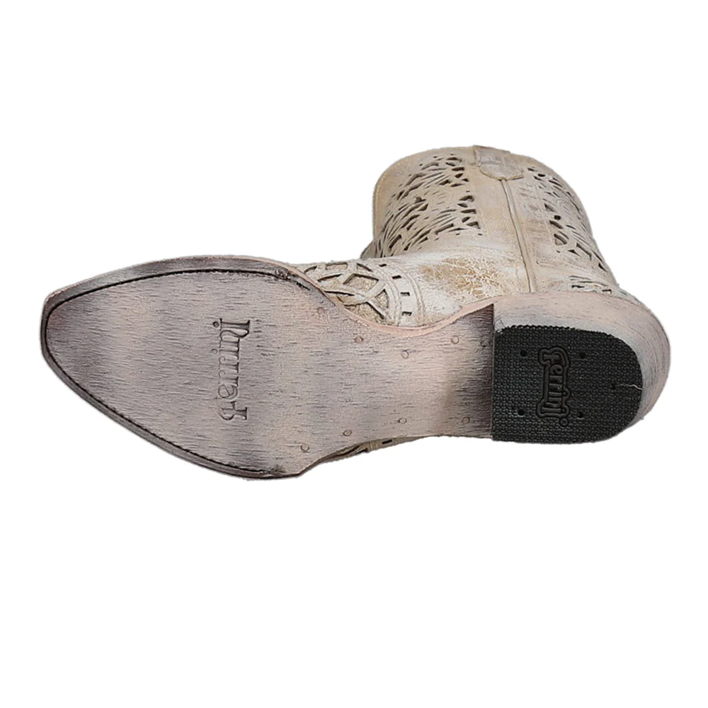 Mandala Metallic Inlay Snip Toe Cowboy Boots - Image 5