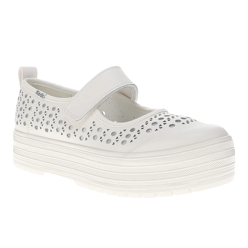 Perf Leather Platform Mary Jane Flats - Image 2