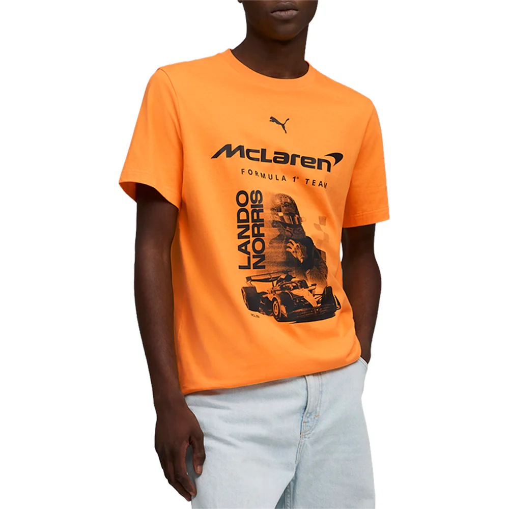 Mclaren Racing Driver Norris Graphic Crew Neck Short Sleeve T-Shirt - Image 3
