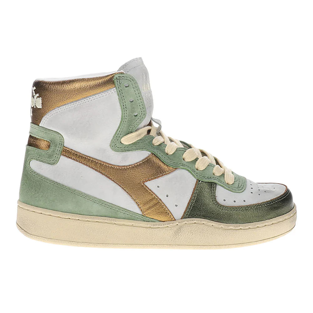 Mi Basket Low Metal Pigskin Used Lace Up Sneakers