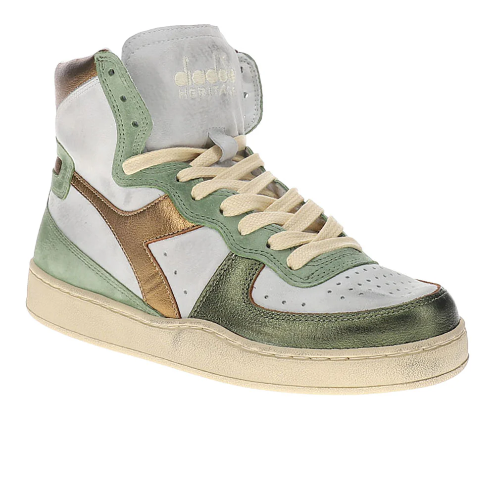 Mi Basket Low Metal Pigskin Used Lace Up Sneakers - Image 2