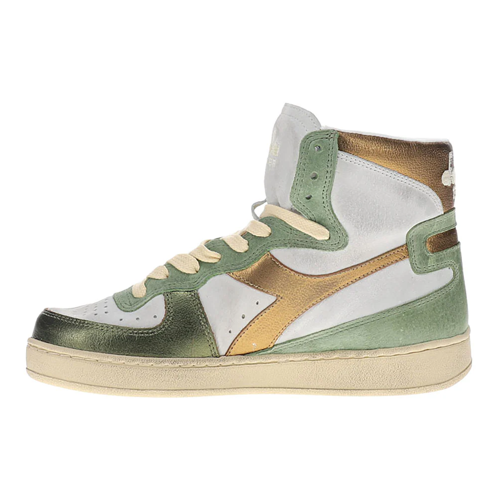 Mi Basket Low Metal Pigskin Used Lace Up Sneakers - Image 3