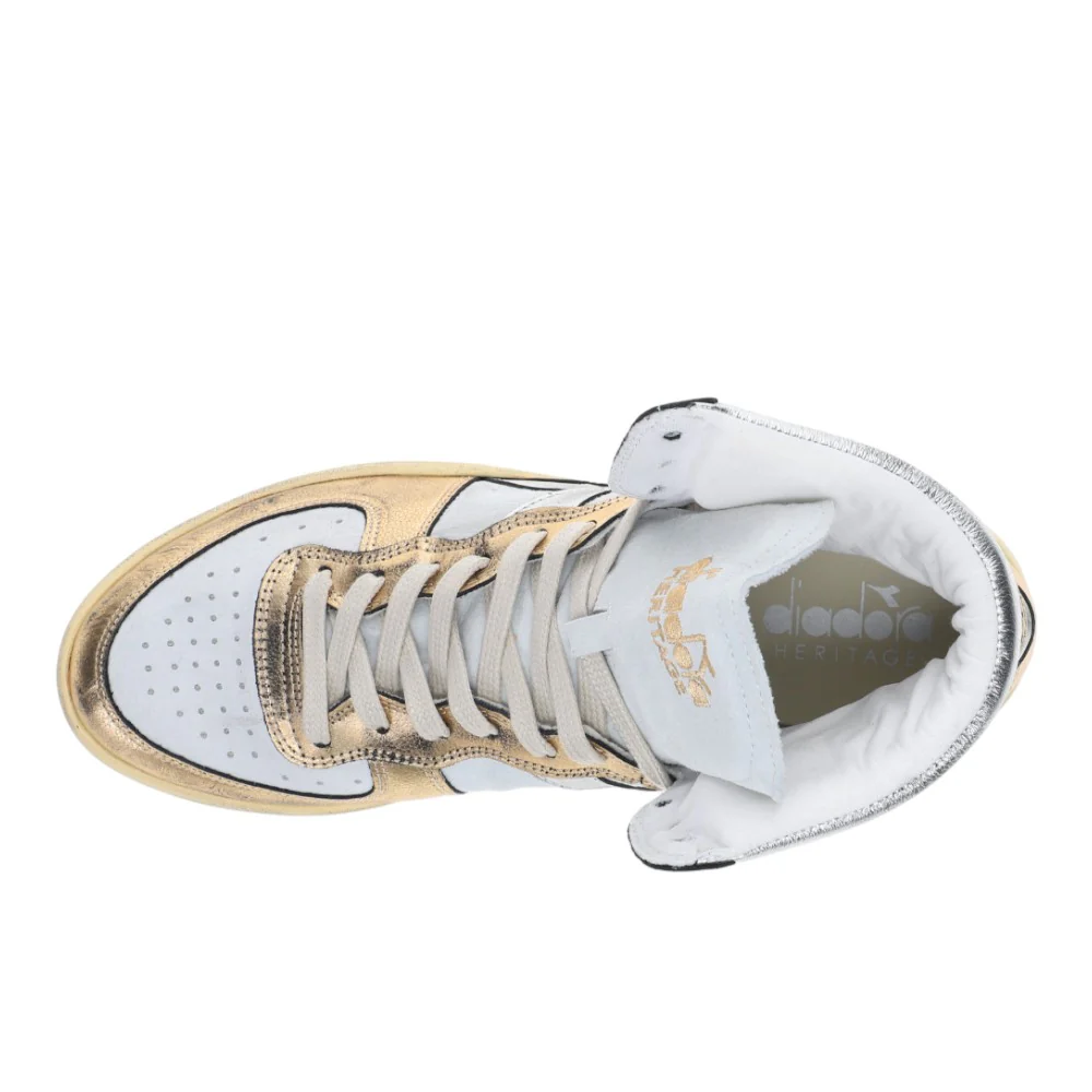 Mi Basket Metallic Pigskin Used High Top Sneakers - Image 4
