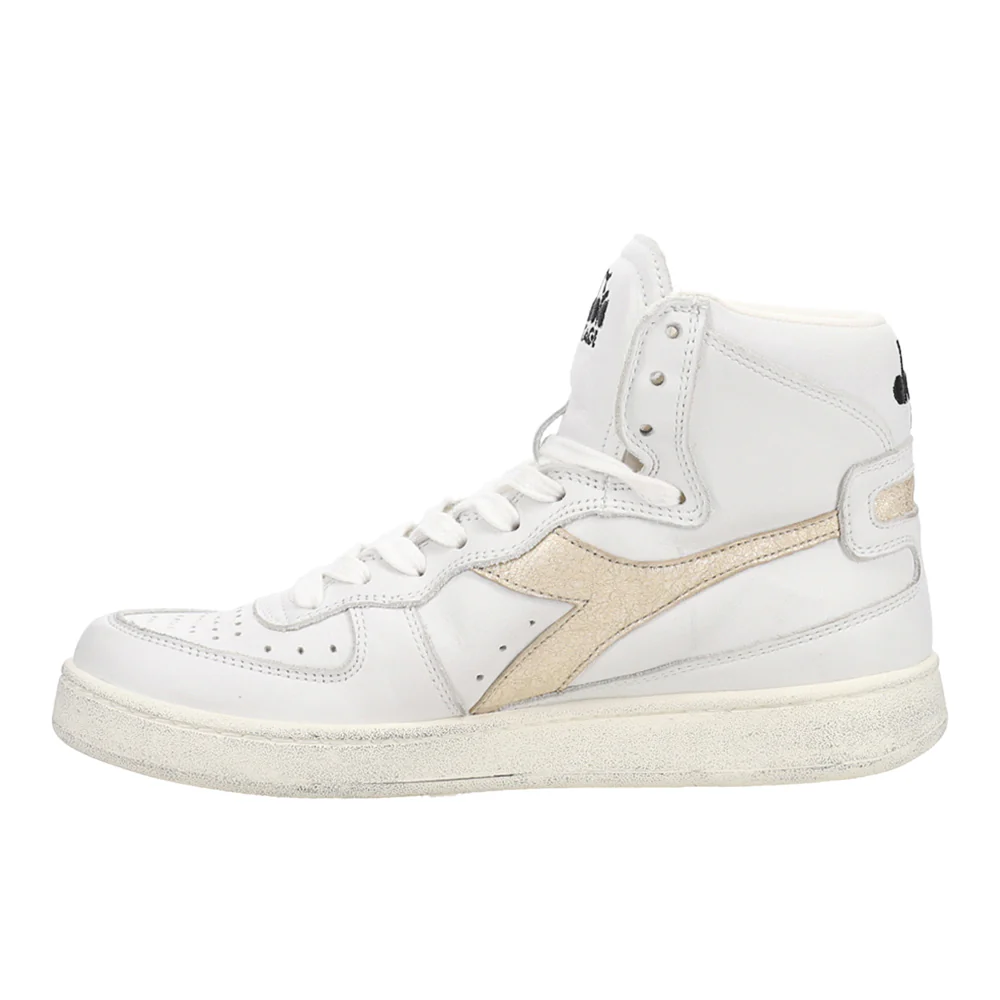 Mi Basket Used Perforated Metallic High Top Sneakers - Image 3