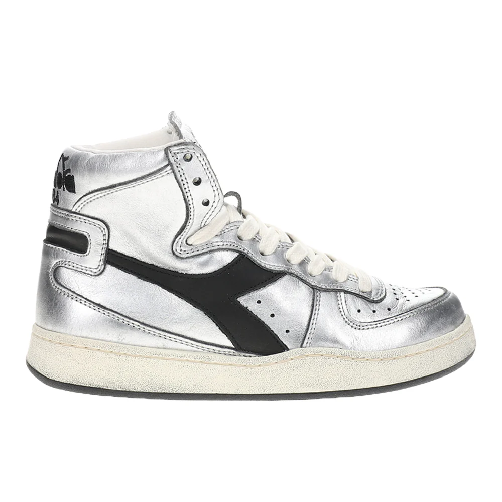 Mi Basket Used Metallic Lace Up Sneakers