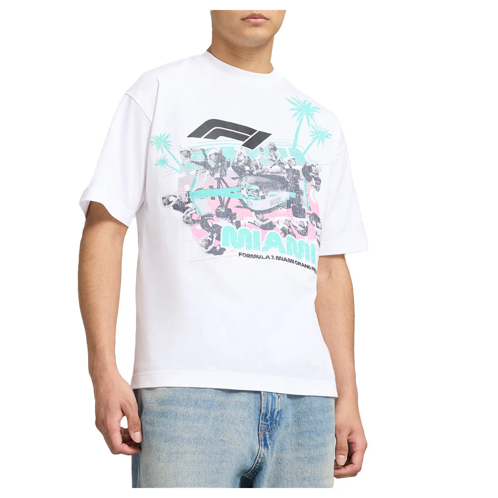 F1 Miami Pitstop Graphic Crew Neck Short Sleeve T-Shirt