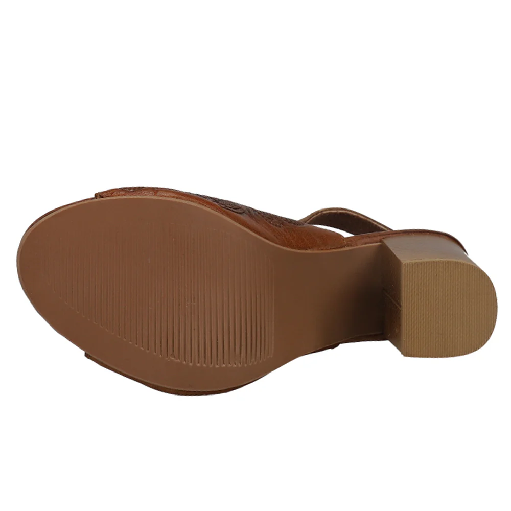 Mika Floral Embossed Block Heel Sandals - Image 5
