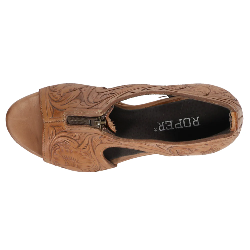 Mika Floral Embossed Block Heel Sandals - Image 4