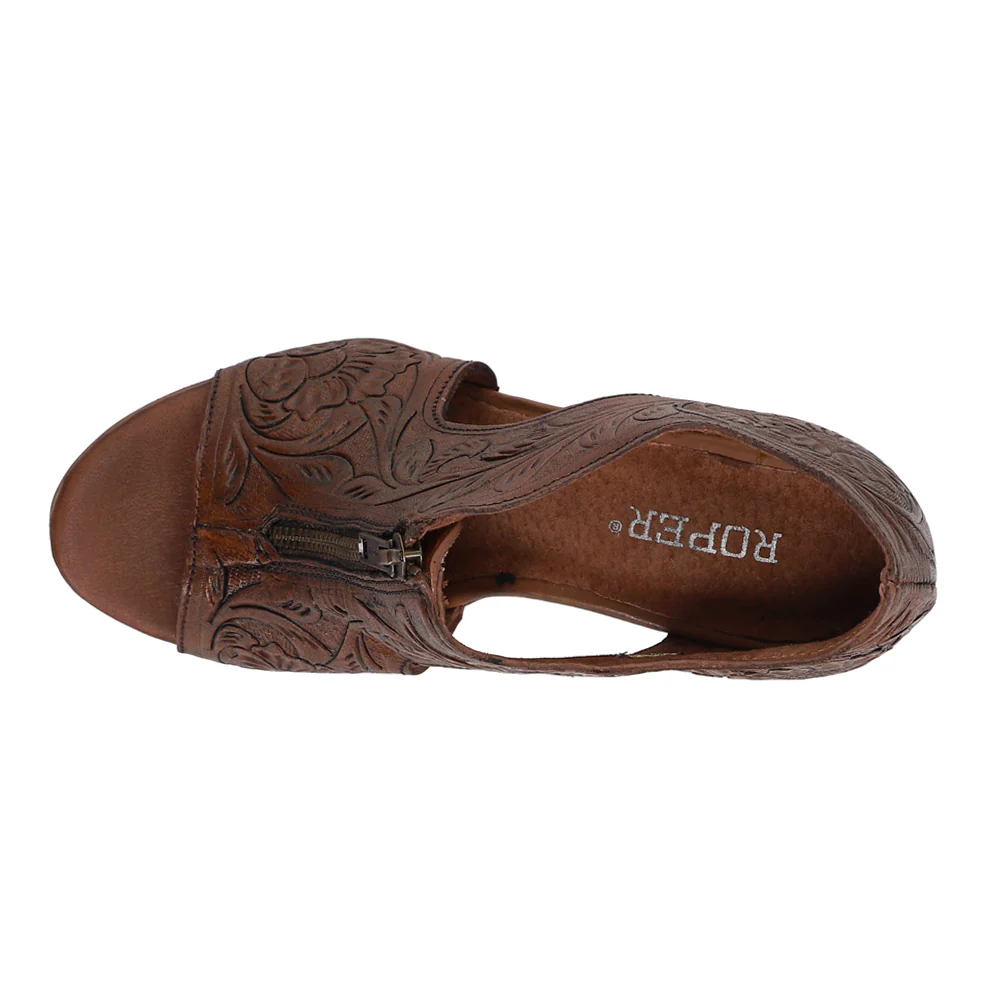 Mika Floral Embossed Block Heel Sandals - Image 4