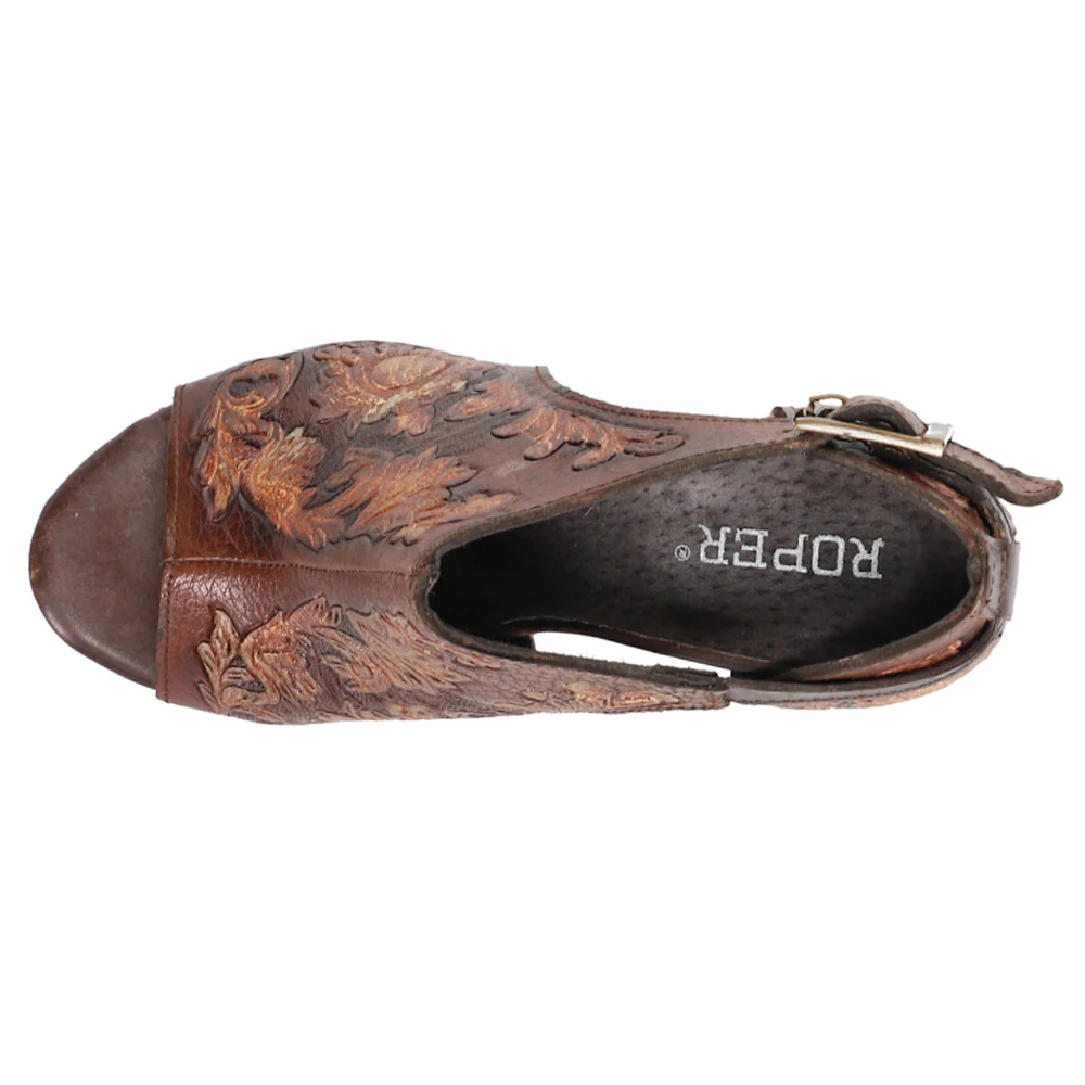 Mika Floral Embossed Block Heel Sandals - Image 4