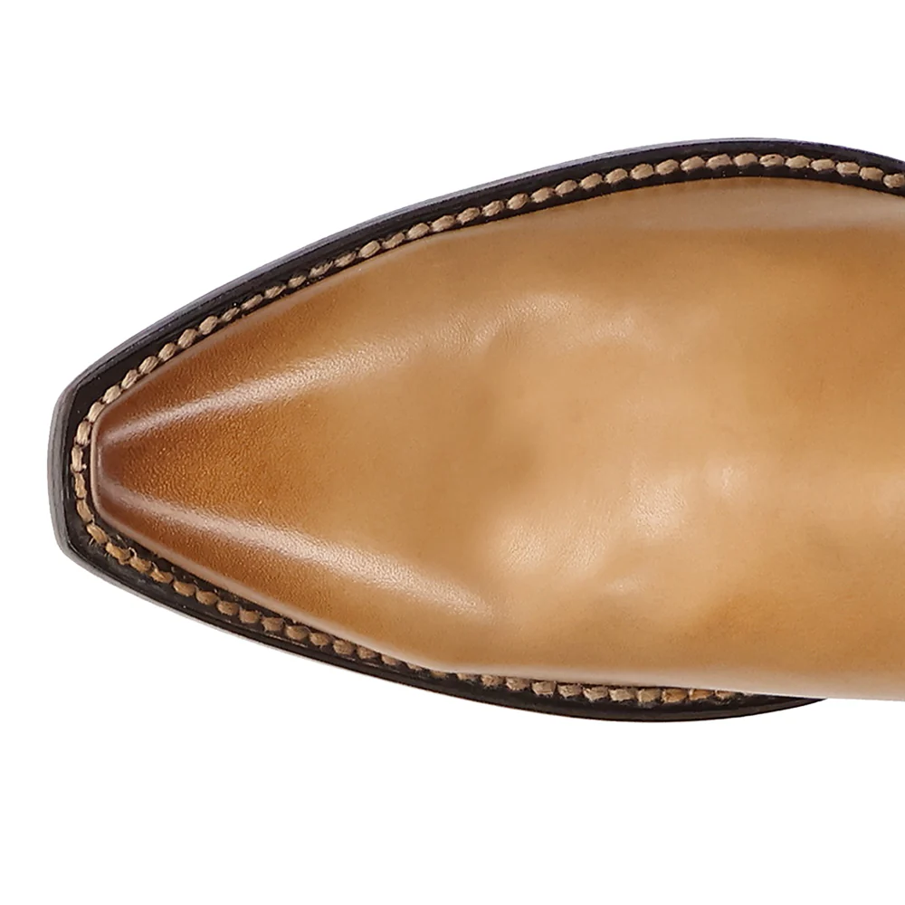 Mila Leather Snip Toe Pull On Cowboy Boots - Image 4