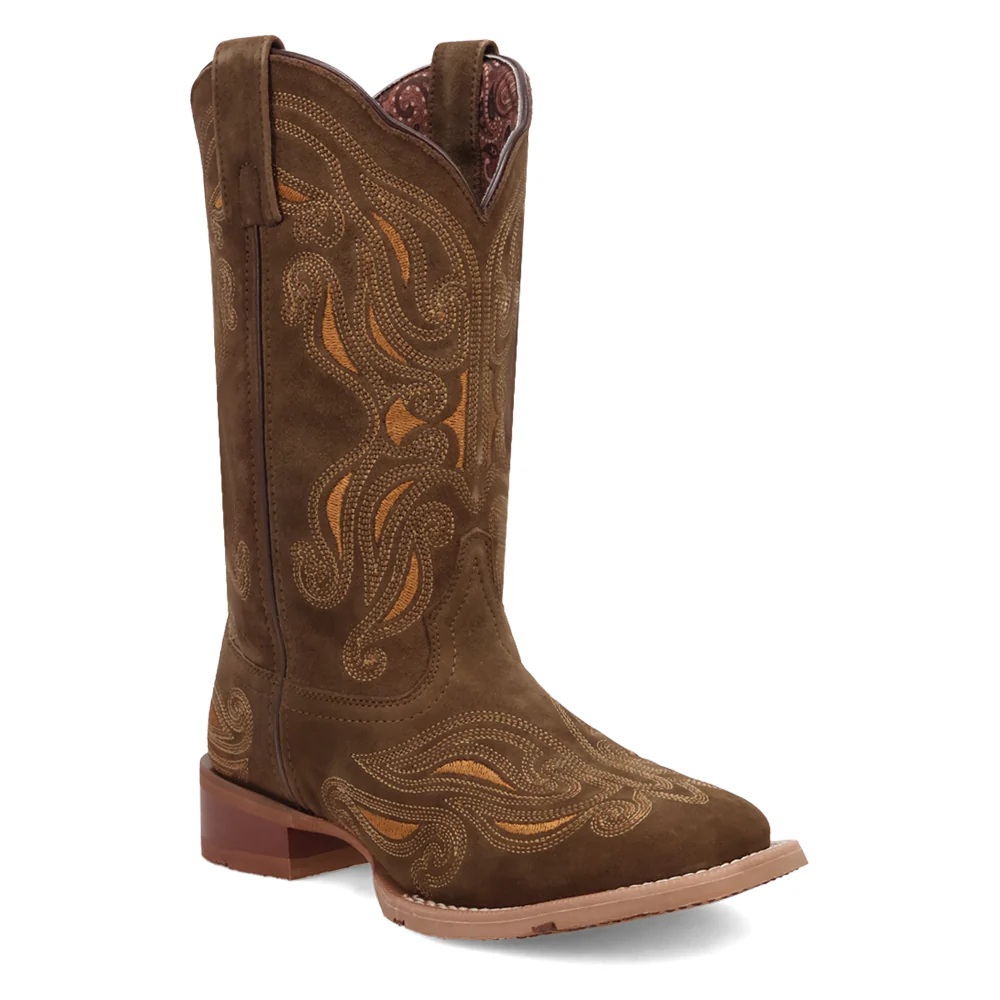 Millie Embroidered Square Toe Pull On Cowboy Boots - Image 2