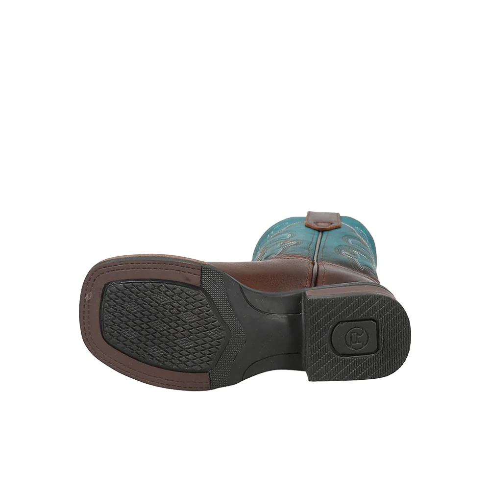 Monterey Blue Square Toe Cowboy Boots (Big Kid) - Image 5