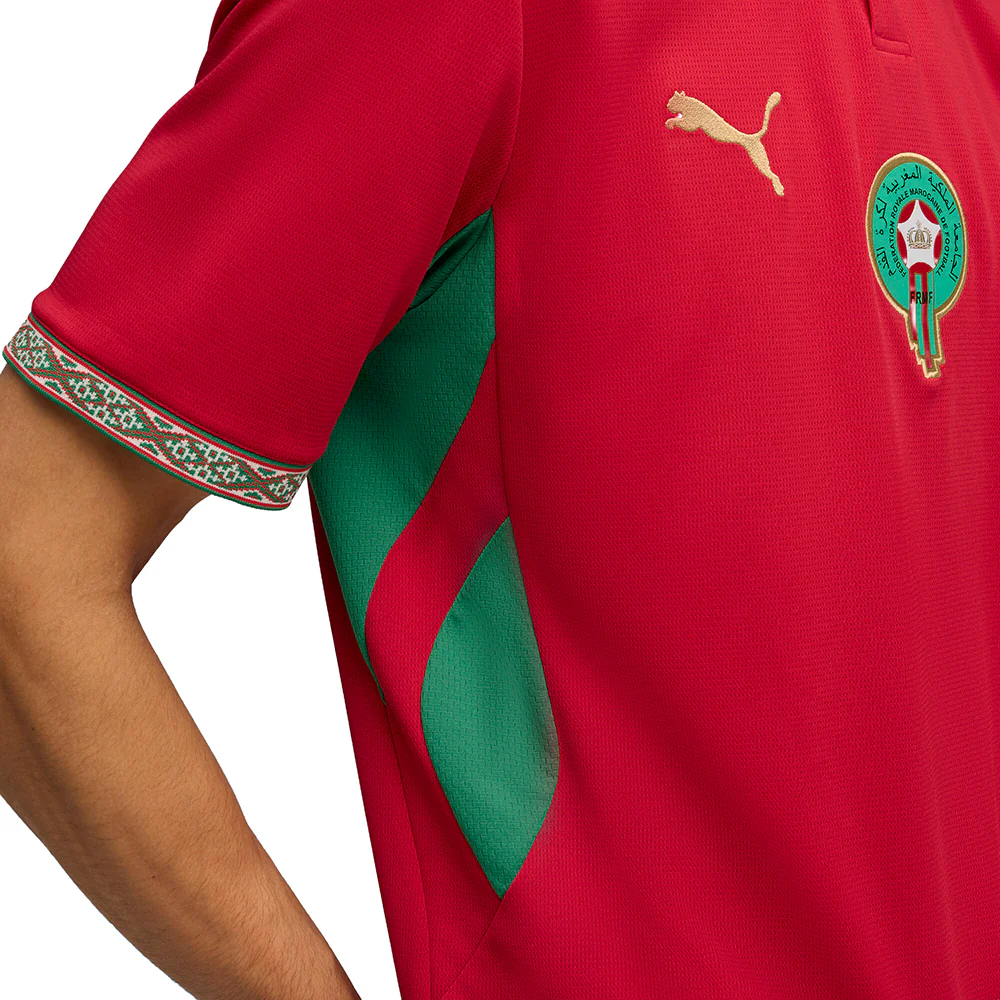 Morocco Home Henley Neck Short Sleeve Replica Jersey - Image 5