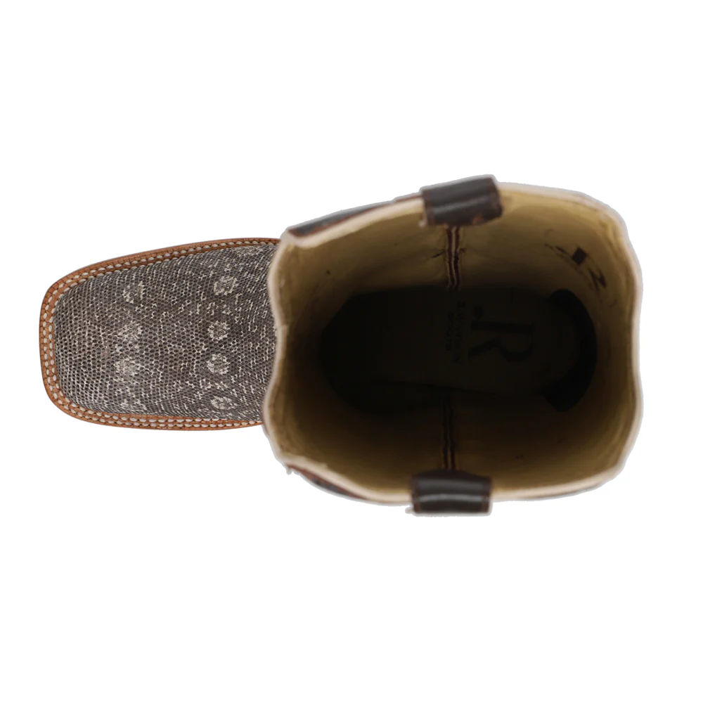 Natural Ring Tail Lizard Embroidered Square Toe Cowboy Boots - Image 4