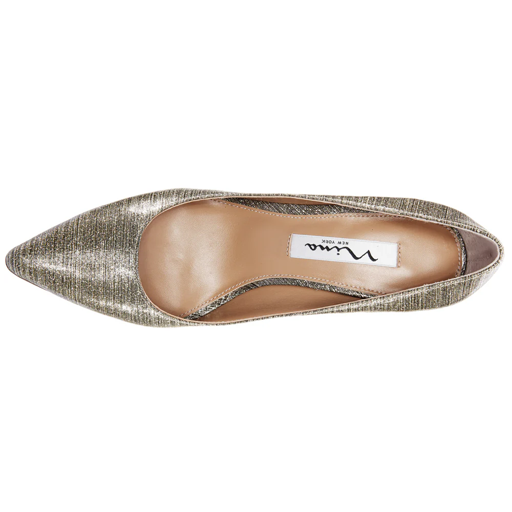Pointed Metallic Toe Stiletto Pumps - Image 5