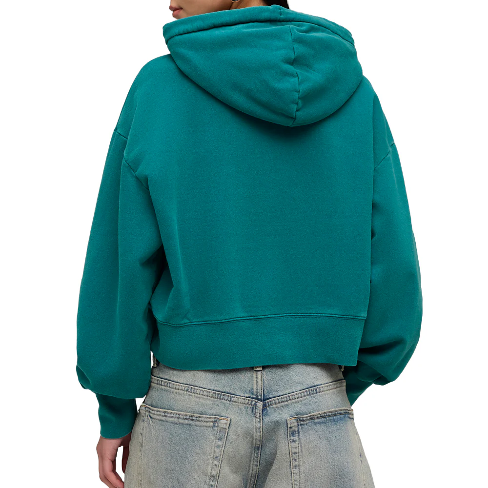 NYC Wardrobe Essentials Boxy Cropped Pullover Hoodie - Image 4