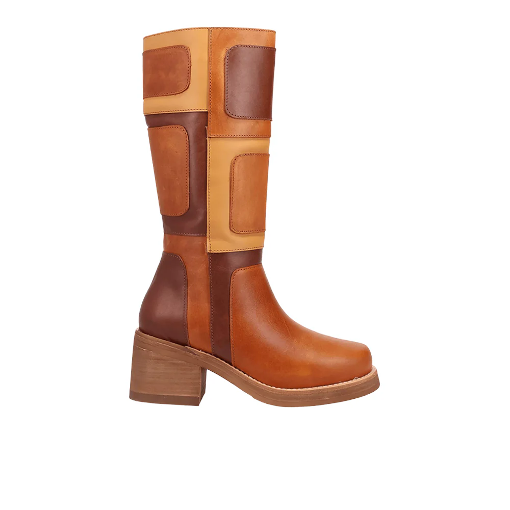 Patches Leather Boots