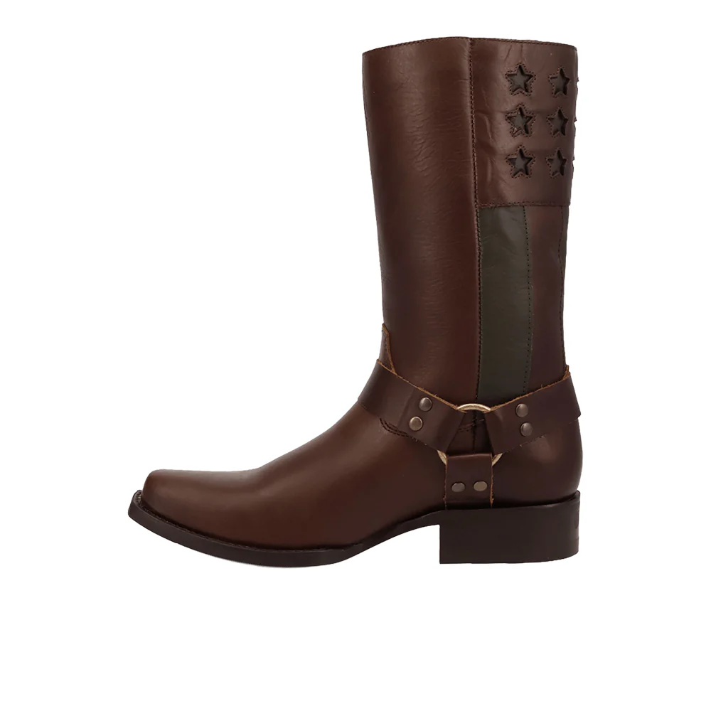 Patriot Leather Square Toe Pull On Boots - Image 3