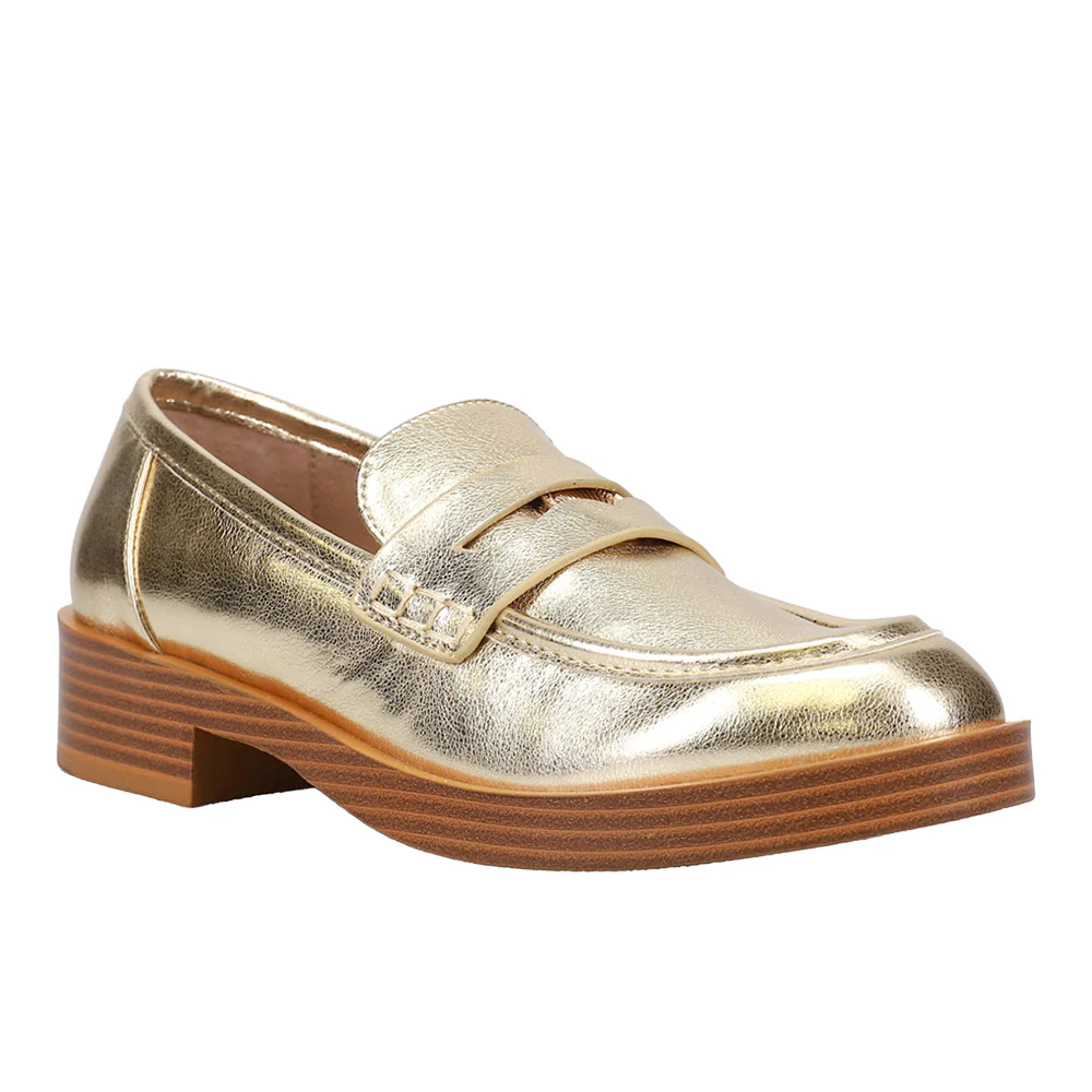 Porter Metallic Penny Slip On Loafers - Image 2