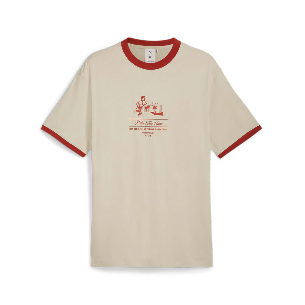 PUMA X PALM TREE CREW Ringer Graphic Crew Neck Short Sleeve T-Shirt