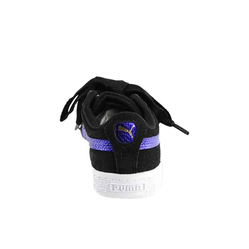 Suede Heart Snake Lace Up Sneakers (Little Kid) - Image 3