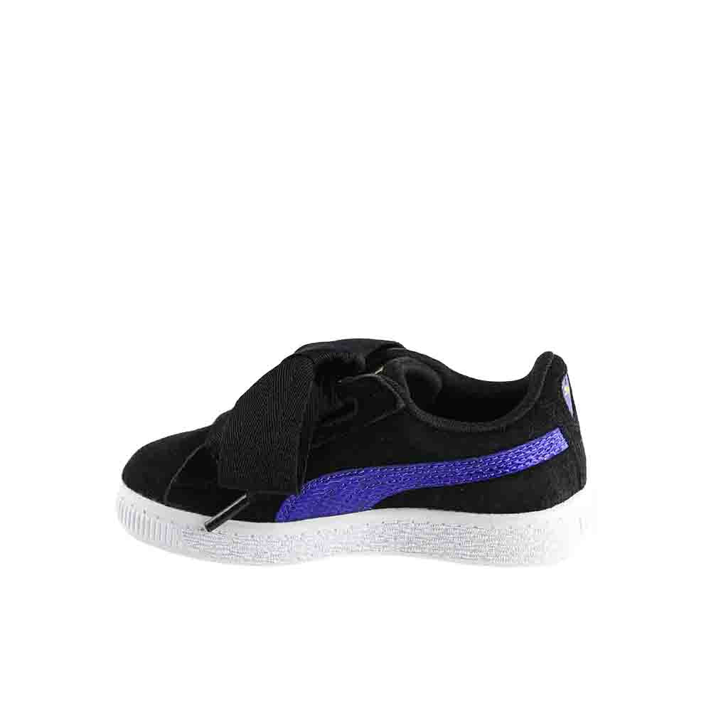 Suede Heart Snake Lace Up Sneakers (Little Kid) - Image 4